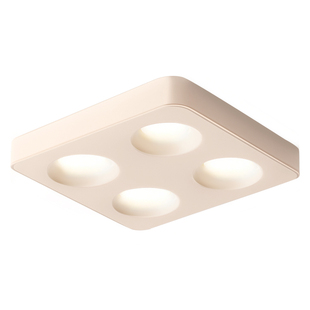 可可蛋奶超薄明装斗胆灯免开孔吸顶灯中古奶油风无主灯防眩射灯