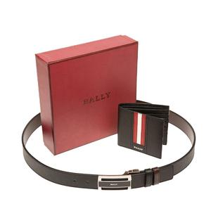 【自营】Bally/巴利男士牛皮革腰带皮带钱包钱夹礼盒套装 送礼