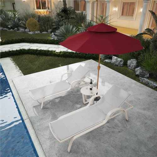 户外休闲躺椅酒店会所庭院躺床特斯林网布高档躺椅海边沙滩椅泳池