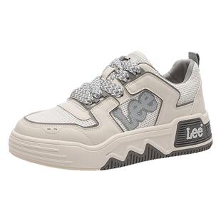 Lee鞋子男鞋2025秋季新款透气网面板鞋男士百搭厚底增高休闲鞋潮