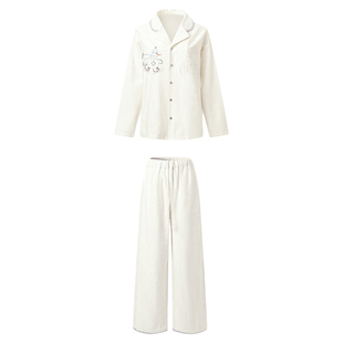 ChicChick时髦小鸡 Silent Night 雪人图案银色刺绣天丝睡衣套装