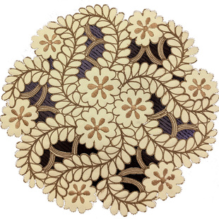 西餐垫碗垫杯垫田园布艺欧式美式中式绣花桌垫圆桌布盘垫山花烂漫