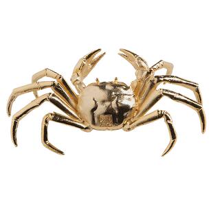 铜螃蟹摆件公母一对沙金钱蟹八方来财客厅桌面茶宠手把件装饰礼品
