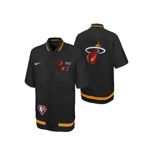 NBA Nike迈阿密热火队75周年城市版短袖夹克篮球训练服出场服