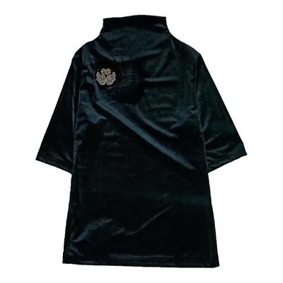 短袖时尚小高领修身金丝绒T恤女