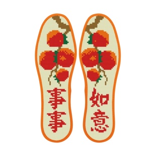 男女款新款七层棉布十字绣鞋垫吸汗透气针孔印花刺绣半成品防臭