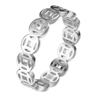 XUPING简约秋冬新款 钱币铜钱米多多戒指小众轻奢ins风设计感指环