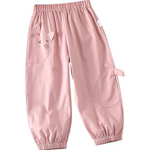 女童裤子2026童装春秋新款宝宝纯棉可爱印花束脚裤小儿童休闲长裤