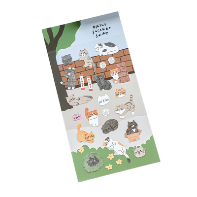 韩国suatelier贴纸流浪小猫