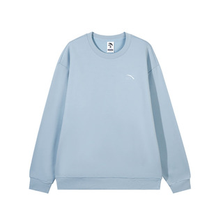 安踏加绒卫衣男款青少年2025冬季新款刺绣长袖t恤加厚保暖运动服