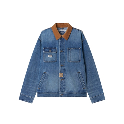 TeenieWeenie小熊男装2026年春美式复古灯芯绒翻领牛仔夹克外套