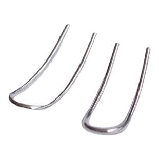 咬痕版U形耳线耳钉耳棒 裸银纯银素银S990 手工定制手作 简单简约