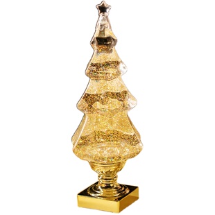 三八节圣诞树八音盒音乐盒小夜灯女孩礼物儿童生日飘雪灯摆件创意