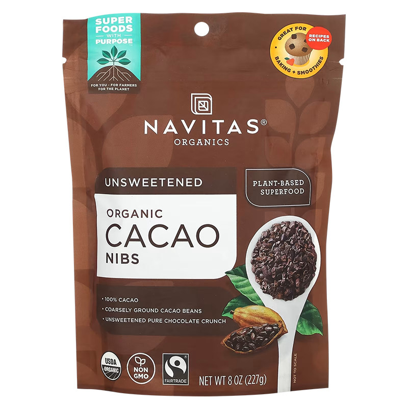 美国Navitas cacao nibs可可粒碎豆巧克力豆无加糖低糖生酮饮食