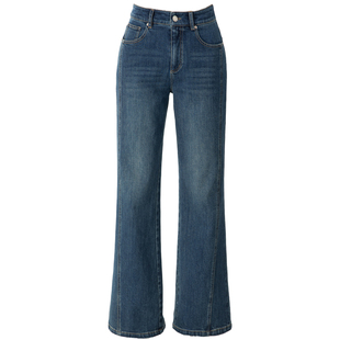 高腰微喇牛仔裤女2025新款秋季裤子显瘦休闲女裤直筒裤复古喇叭裤