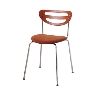 中古实木餐椅不锈钢椅子简约现代家用设计师款餐厅凳子休闲靠背椅