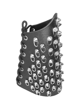 长条铁环黑色荔枝纹皮系绳子手链