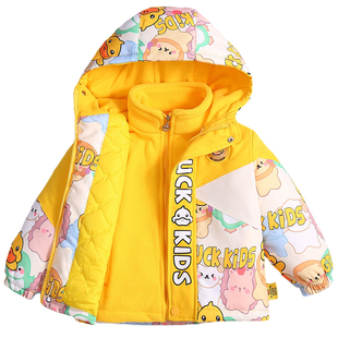 小黄鸭童装儿童秋冬季三合一羽绒内胆棉衣男童外套女童冬装两件套