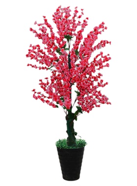 仿真桃花树大型塑料樱花造景客厅梅花盆景办公室仿生绿植装饰盆栽