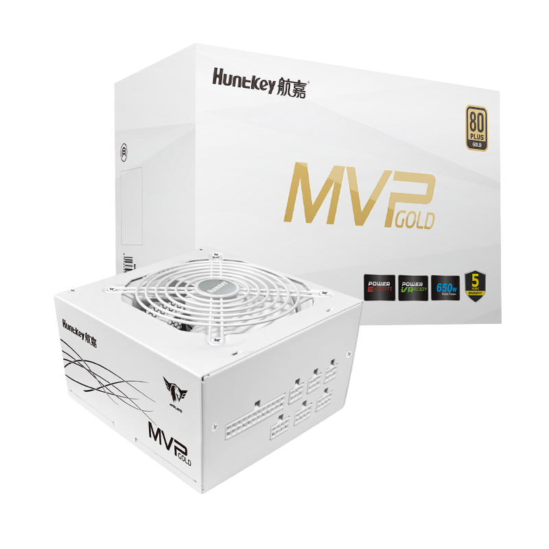 航嘉电脑电源MVP K750额定650W750W850W金牌全模组白色台式机电竞