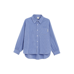 日本livheartkids 女童格子衬衫2025夏季新品中大童防晒长袖衬衣