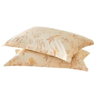 水星家纺全棉印花单件被套床单床笠100%纯棉对枕套中式花鸟床品