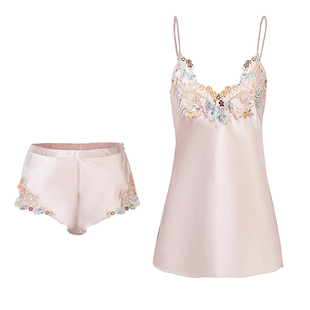 2026秋冬25周年maison彩色手工刺绣蕾丝LP家居服睡衣吊带短裤套装