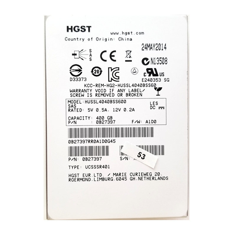 HGST 日立SSD400S企业级SAS固态硬盘 400G 全Intel SLC闪存颗粒