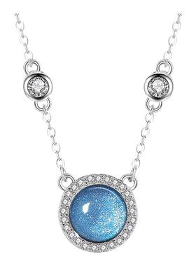 雅影海洋之心925纯银项链女小众