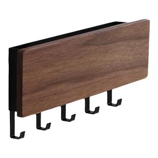 磁吸钥匙挂钩入户门玄关实木铁艺排钩 遥控器收纳盒壁挂式免打孔