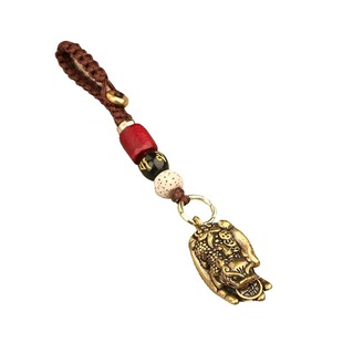 纯黄铜实心招财貔貅挂件吊坠伸手来财手把玩件桌面摆件礼物纯铜