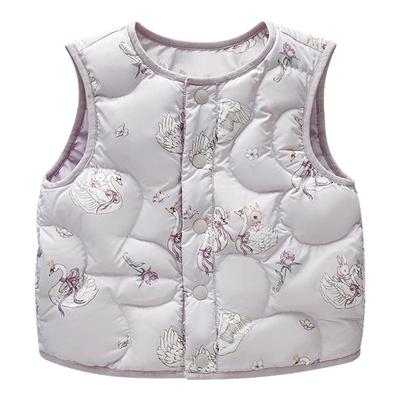 嫚熙童装儿童羽绒马甲95白鹅绒服婴儿保暖宝宝外穿轻薄女童背心冬