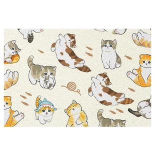 卡通猫咪进户门地垫门外进门入户门门厅玄关地毯丝圈脚踏垫可裁剪