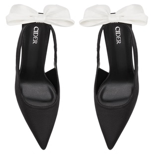 【明星同款】CIDER 秋冬新品女装蝴蝶结尖头搭扣高跟鞋 114726673