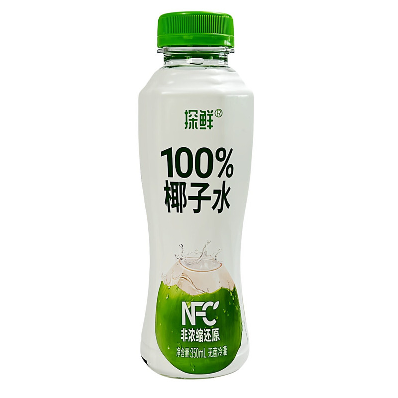 探鲜100%椰子水NFC非浓缩还原椰子椰青水350ML小瓶电解质果汁饮料