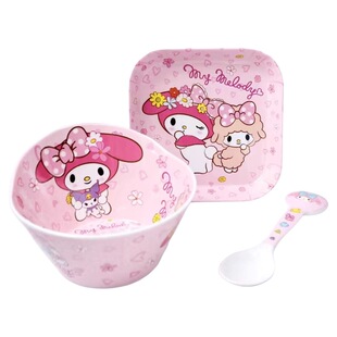 儿童餐具凯蒂猫碗hellokitty可爱粉少女心卡通防摔三丽鸥KT吃饭碗
