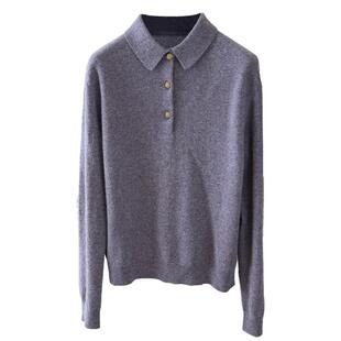 非市场通货!老钱风L*P Cl@ssic羊绒花纱针织Polo衫毛衣女 量很少