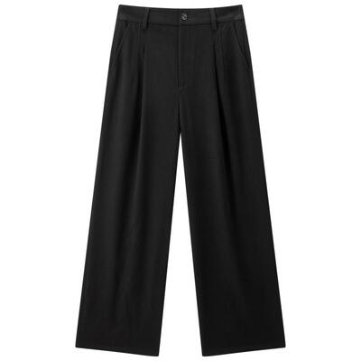 太平鸟冬季新款高腰直筒西装裤女