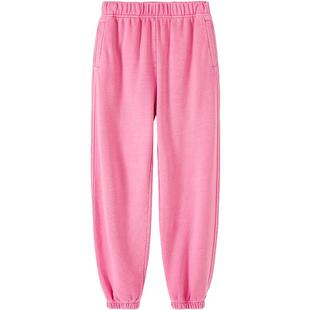 URLAZH有兰新款粉色青春减龄复古做旧纯棉宽松运动休闲束脚卫裤女