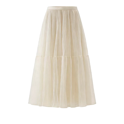 CORSELET法式双层A字纱裙半身裙