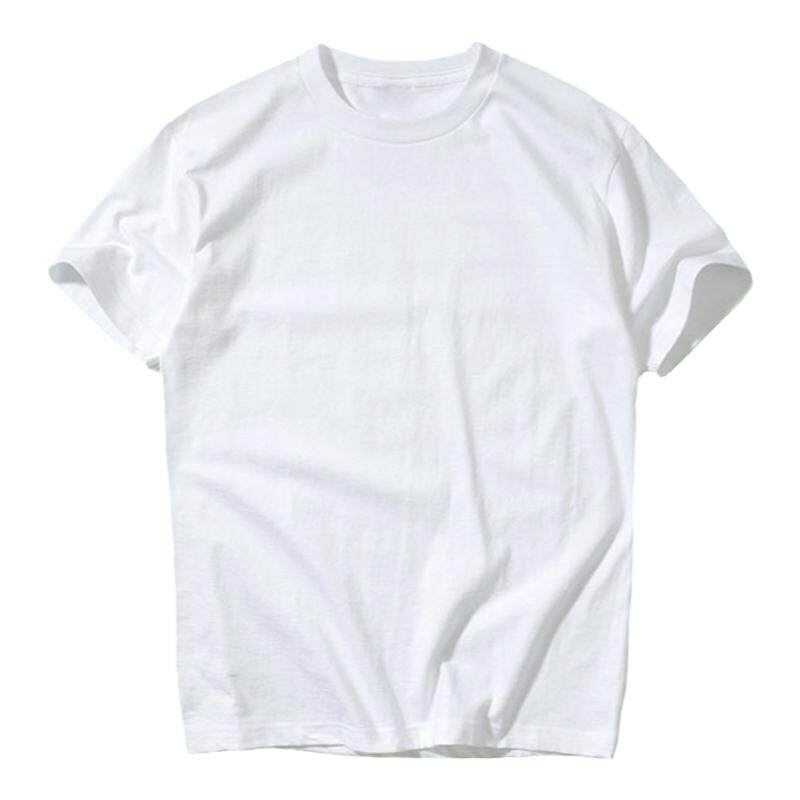 (买一送一)200g日本重磅厚实纯棉圆领短袖基础款打底T恤男女白Tee