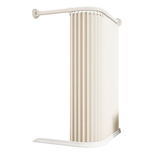 浴室轨道浴帘弧形免打孔折叠隔断帘卫生间L型防水防霉淋浴挂帘子