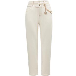 ONLY冬季加绒高腰小个子九分裤锥形裤牛仔裤女|124449030