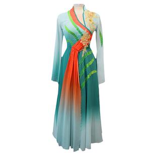 新款古典舞服装演出服采菊东篱下民族舞蹈服女大摆裙飘逸艺考定制