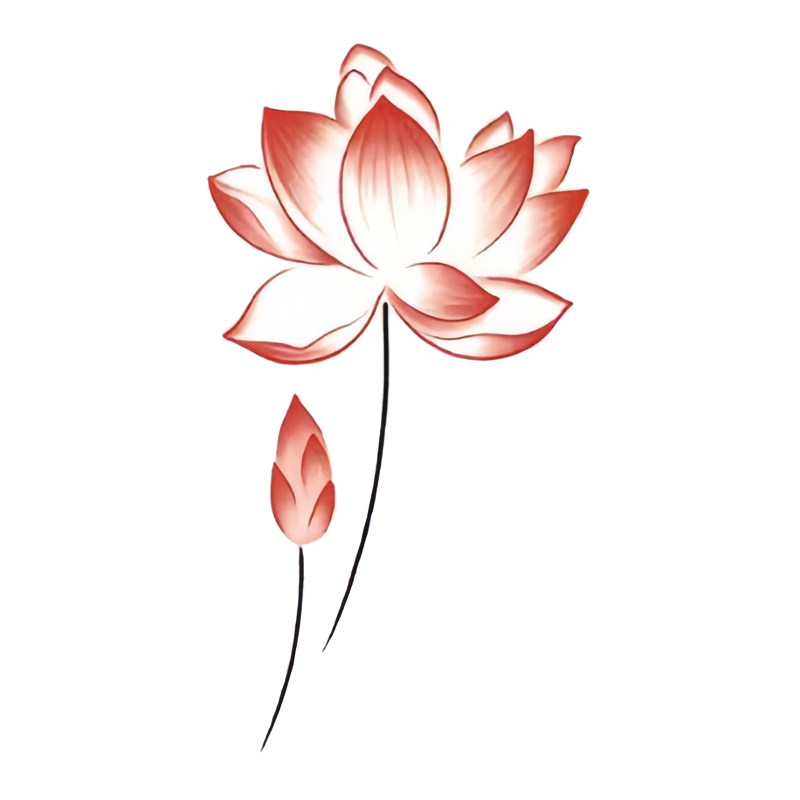 国风唯美莲花纹身贴可水洗高颜值脚踝防水持久纯欲风仿真荷花贴女
