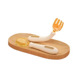 宝宝勺子学吃饭训练婴儿叉勺餐具一岁以上可弯曲辅食勺自主进食勺