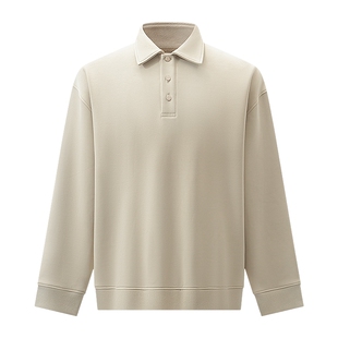 【远红外发热】红豆翻领加绒卫衣25年秋冬季新款中年休闲保暖上衣