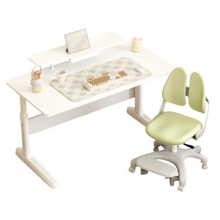 护童儿童学习桌小学生实木书桌可升降家用简约平面写字桌办公桌子