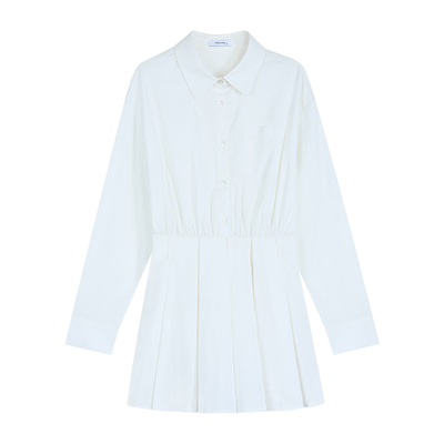 蓝色格子连衣裙女miu系减龄