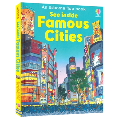 Usborne See Inside Famous Cities 尤斯伯恩看里面揭秘系列 世界著名城市 英文原版进口 儿童纸板书 翻翻书 少儿科普百科读物